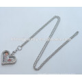 High quality stainless steel heart floating locket locket necklace chain